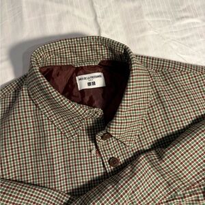 Uniqlo x Ines De La Fressange Brown and Green Checkered Shirt Jacket